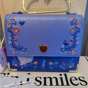 Loungefly Blue Floral Embroidered Crossbody Bag Snow White